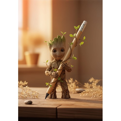 Вечный карандаш Groot с ластиком, бамбук, бежевый