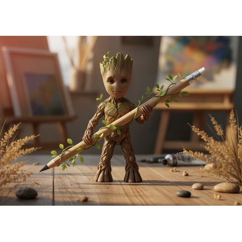 Вечный карандаш Groot с ластиком, бамбук, бежевый
