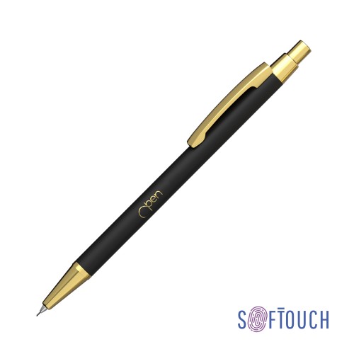 Карандаш механический Ray, покрытие soft touch, черный с золотом