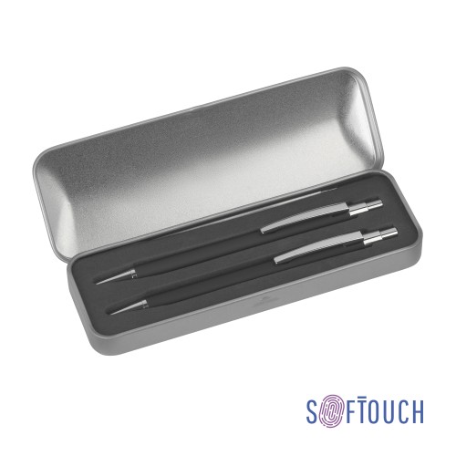 Набор Ray (ручка+карандаш), покрытие soft touch, черный