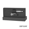 Набор ручка + флеш-карта 16 Гб в футляре, покрытие softgrip, черный с серебристым Набор ручка + флеш-карта 16 Гб в футляре, покрытие softgrip, черный с серебристым