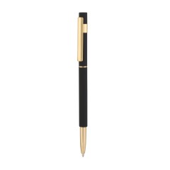 Ручка шариковая Star, покрытие soft touch, черный с золотом