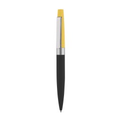 Ручка шариковая Periпокрытие soft touch, черный с желтым