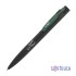 Ручка шариковая Lip, покрытие soft touch, черный с зеленым