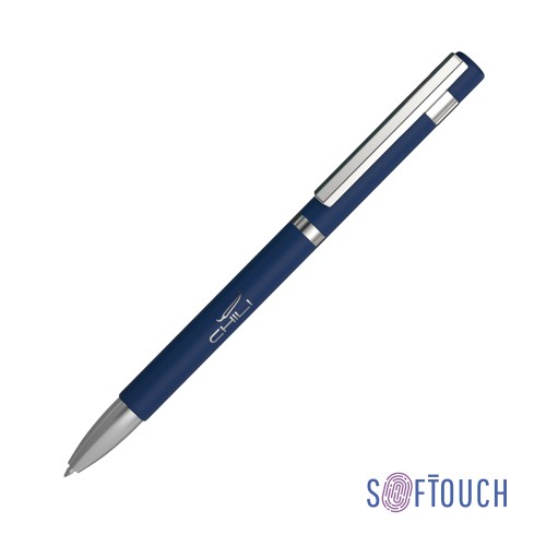 Ручка шариковая Mars, покрытие soft touch, темно-синий