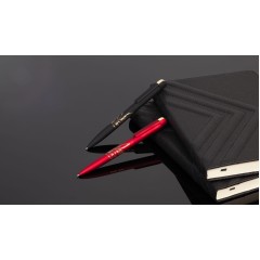 Ручка шариковая Jupiter, покрытие soft touch, черный с золотом