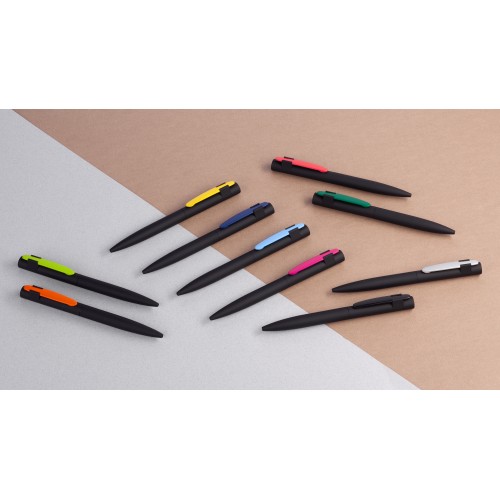 Ручка шариковая Lip, покрытие soft touch, черный