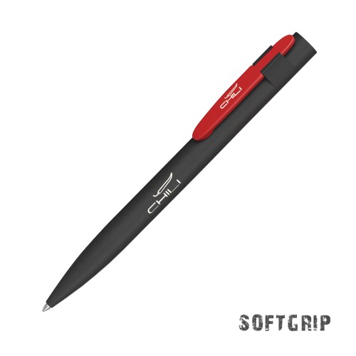 Ручка шариковая Lip SOFTGRIP, черный с красным