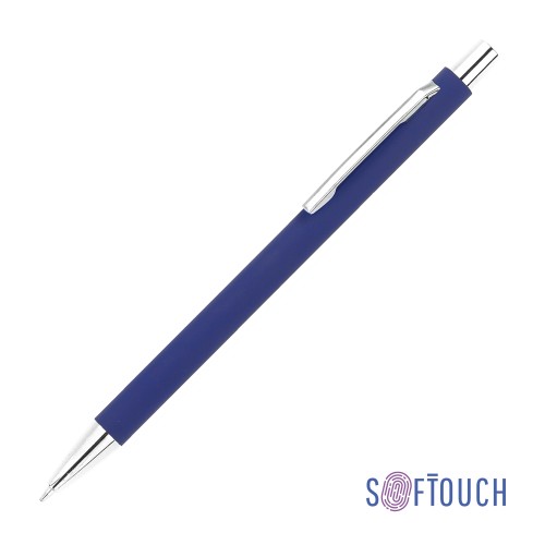 Ручка шариковая Trade, покрытие soft touch, темно-синий