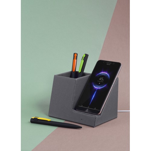 Ручка шариковая Lip, покрытие soft touch, черный с оранжевым