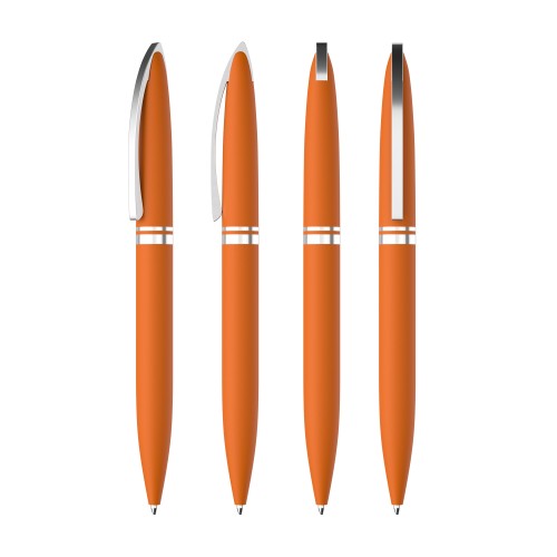 Ручка шариковая Rocket, покрытие soft touch, оранжевый