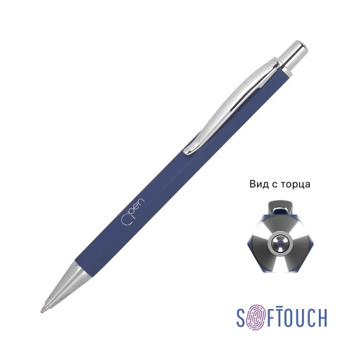 Ручка шариковая Stanley, покрытие soft touch, темно-синий