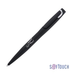 Ручка шариковая Saturn покрытие soft touch, черный с серебристым