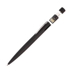 Ручка шариковая Secret с флеш-картой OTG 32Gb (USB2.0/Type-C), покрытие soft touch, черный