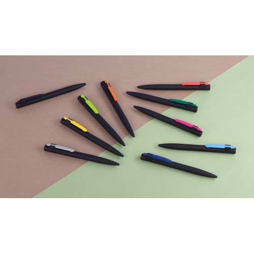 Ручка шариковая Lip, покрытие soft touch, черный