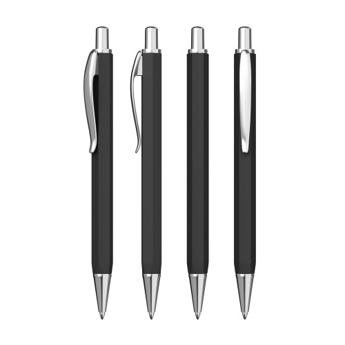 Ручка шариковая Stanley, покрытие soft touch, черный