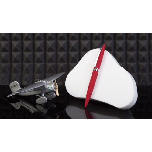 Ручка шариковая Rocket, покрытие soft touch, красный