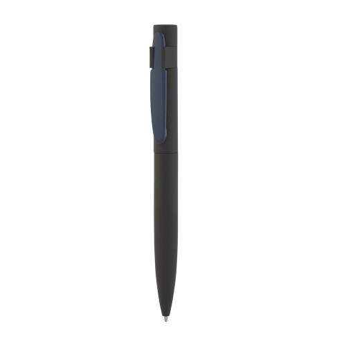 Ручка шариковая Lip, покрытие soft touch, черный с синим