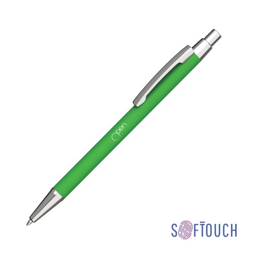 Ручка шариковая Ray, покрытие soft touch, зеленое яблоко