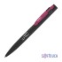 Ручка шариковая Lip, покрытие soft touch, черный с фуксией