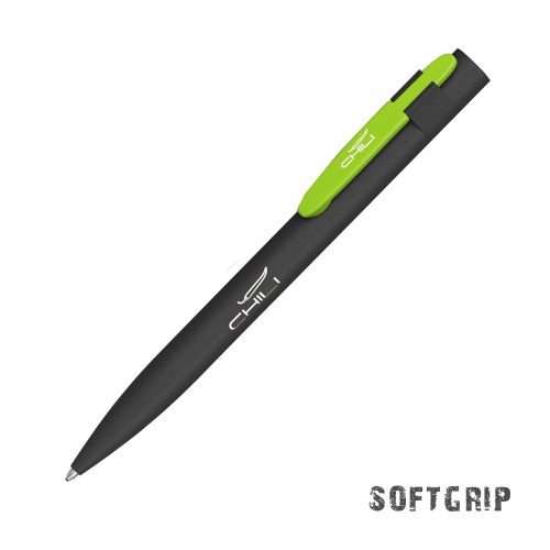Ручка шариковая Lip SOFTGRIP, черный с зеленым яблоком