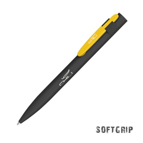 Ручка шариковая Lip SOFTGRIP, черный с желтым