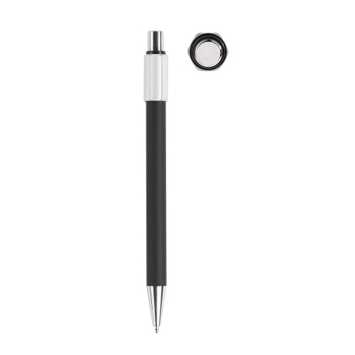 Ручка шариковая Spin с 6ти-гранным спиннером, покрытие soft touch, черный