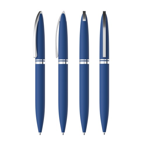 Ручка шариковая Rocket, покрытие soft touch, темно-синий