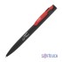 Ручка шариковая Lip, покрытие soft touch, черный с красным