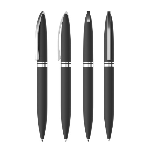 Ручка шариковая Rocket, покрытие soft touch, черный