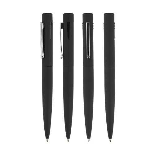Ручка шариковая Secret с флеш-картой OTG 32Gb (USB2.0/Type-C), покрытие soft touch, черный
