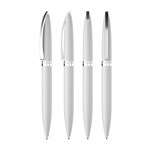 Ручка шариковая Rocket, покрытие soft touch, белый