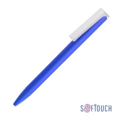 Ручка шариковая Clive покрытие soft touch, синий с серебристым