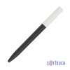 Ручка шариковая Clive, покрытие soft touch, черный с белым Ручка шариковая Clive, покрытие soft touch, черный с белым