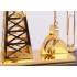 Подставка с часами Нефтяная качалка, золотистый