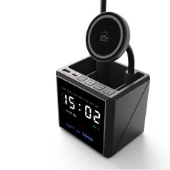 Лампа Smart Flex с беспроводным 3в1 (15W) ЗУ с MagSafe, часами, карандашницей и подсветкой логотипа, черный