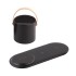 Настольная беспроводная (15W) зарядная станция Blacksmith с bluetooth колонкой с подсветкой логотипа, черный