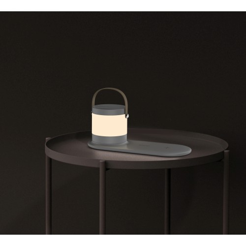 Настольная беспроводная (15W) зарядная станция Smart Home с bluetooth колонкой-лампой, белый