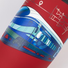 Термостакан Unicup_Поезд 300 мл, покрытие soft touch, красный