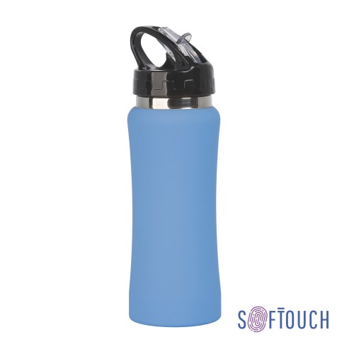 Бутылка для воды Индиана 600 мл, покрытие soft touch, голубой