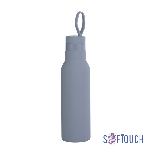 Бутылка для воды Фитнес 700 мл, покрытие soft touch, серый