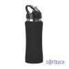 Бутылка для воды Индиана 600 мл, покрытие soft touch, черный