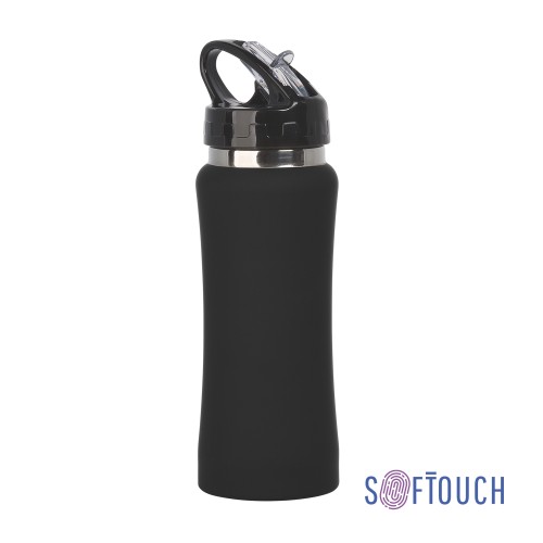 Бутылка для воды Индиана 600 мл, покрытие soft touch, черный
