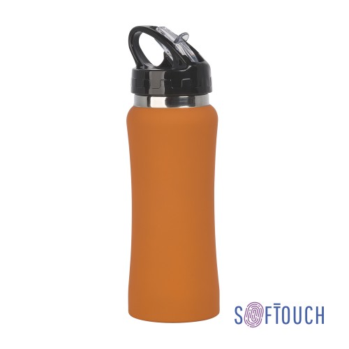 Бутылка для воды Индиана 600 мл, покрытие soft touch, оранжевый