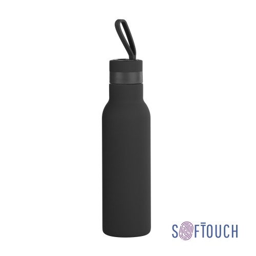 Бутылка для воды Фитнес 700 мл, покрытие soft touch, черный