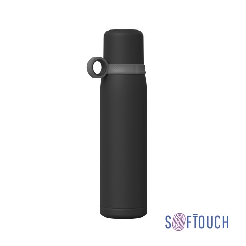 Термос Урал 600 мл, покрытие soft touch, черный