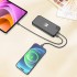 Зарядное устройство Форт 10000 mAh с подсветкой логотипа, встроенными кабелями и цифровым индикатором заряда, черный
