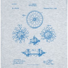 Футболка приталенная Old Patents. Wheel, голубой меланж