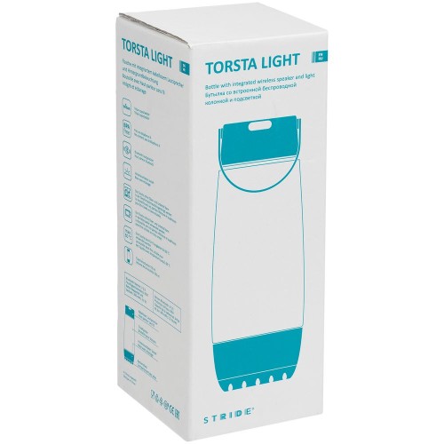 Бутылка для воды Torsta Light с колонкой и светильником, серая