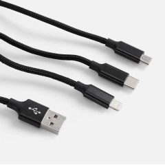 Кабель Triple Charge в футляре ver.2, черный